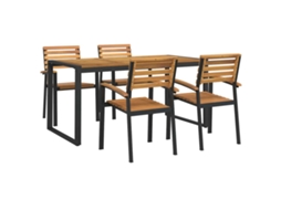 Maison Exclusive - Conj. Jantar P/ Jardim 5 Pcs Madeira De Acácia Maciça E Metal