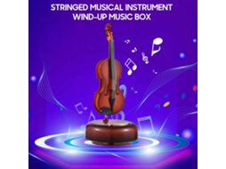 Caixa de Música Violino Clássica Wind Up Presente