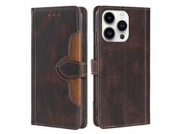 Capa Para Iphone 15 Pro Max Pele Sintética Castanho