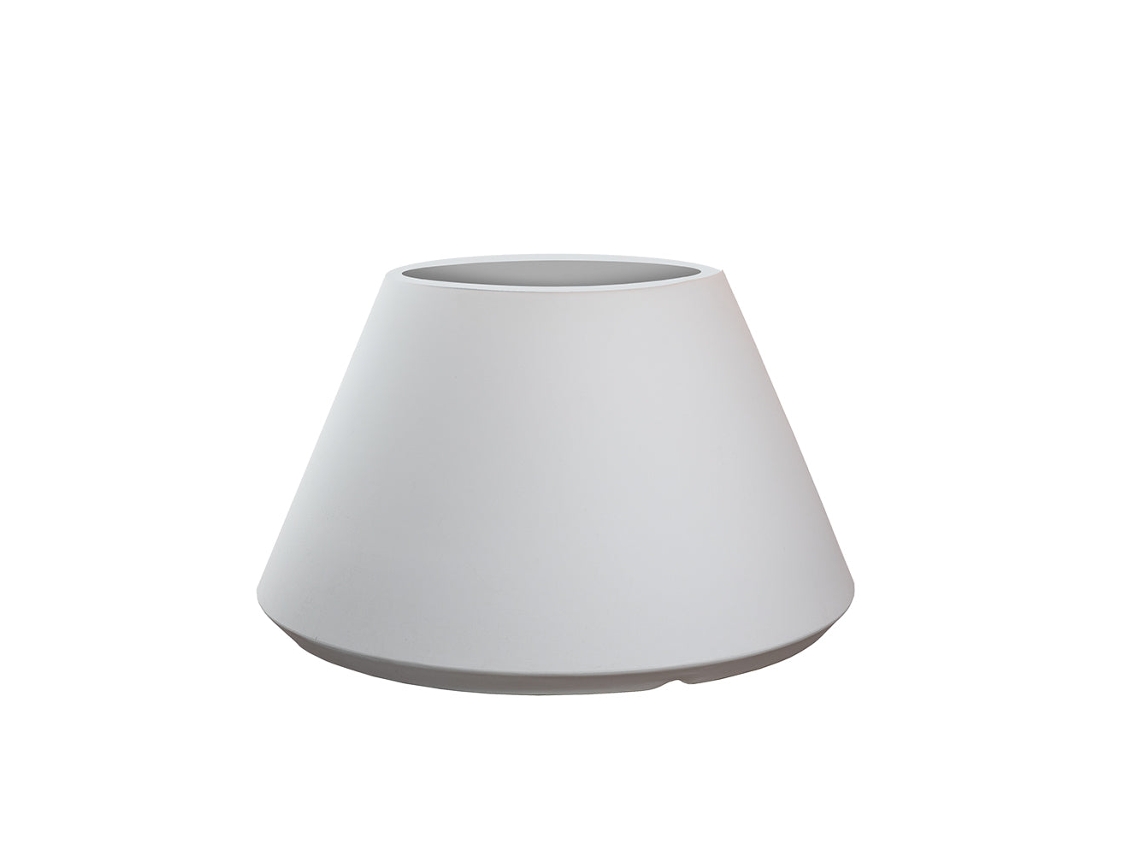 Vaso De Resina Para Plantas Interior/exterior, Desenho Cónico Redondo D.60x35h Stromboli Branco