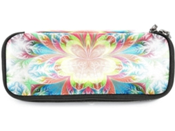 Porta-lápis de grande capacidade com design de mandala floral fractal, ideal para marcadores e organização.
