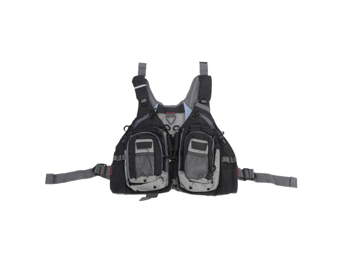 Colete de Pesca Fly com Bolso Múltiplo Preto