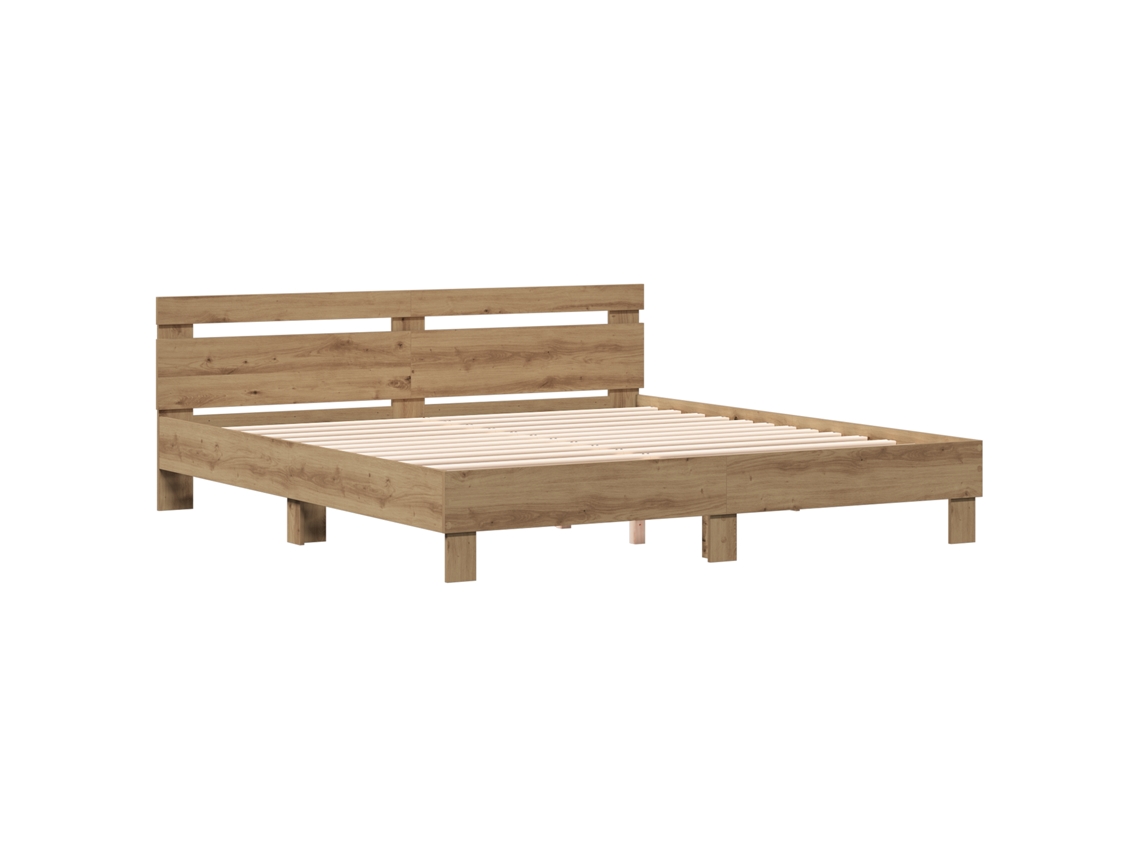 Conjunto 1 Cama Moderna Vidaxl Castanho Derivados De Madeira (203 X 185 X 70 Cm)
