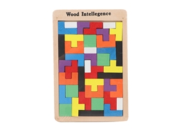 Quebra-cabeça De Madeira Colorido Para Crianças, Blocos De Construção Educativo Jigsaw