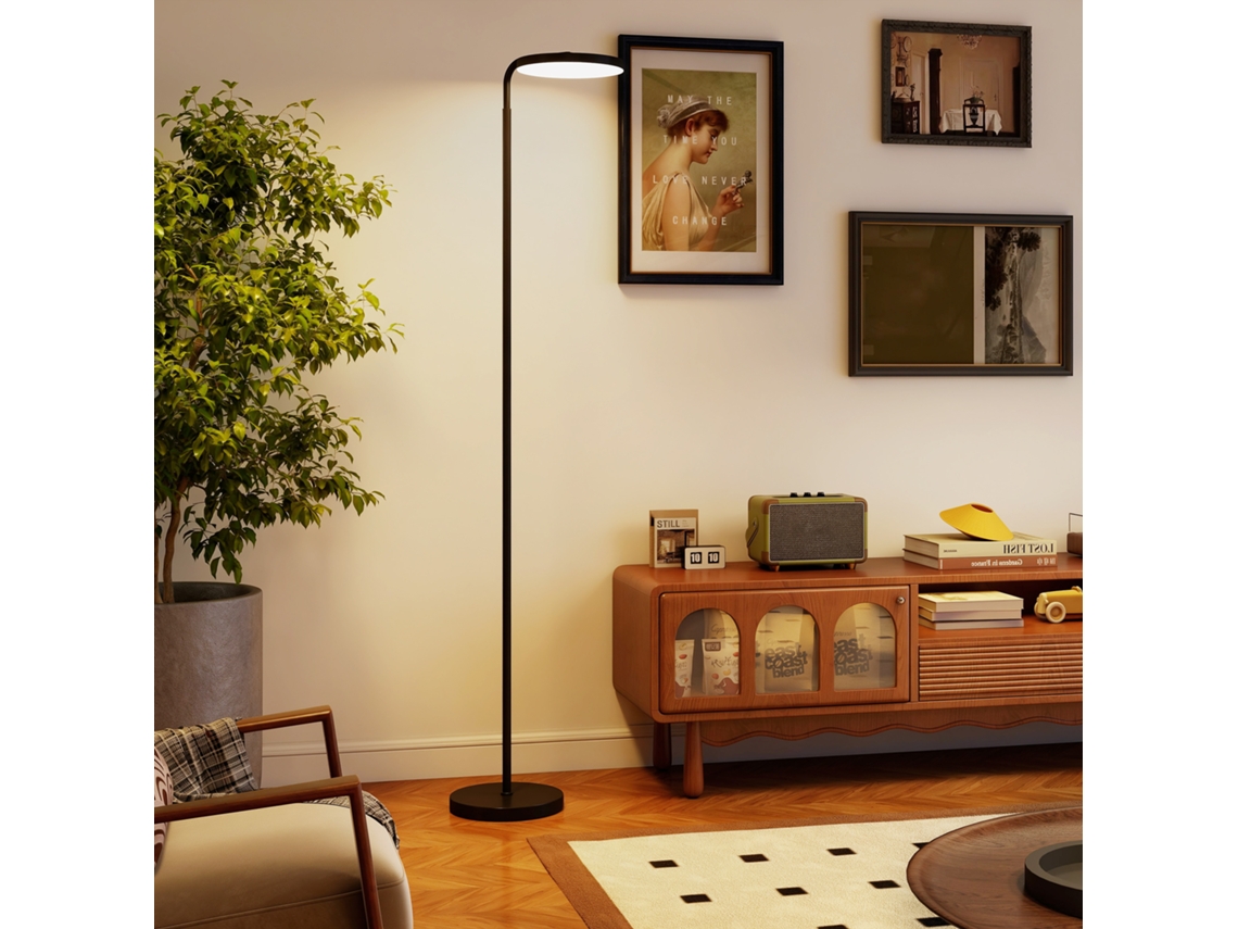 Led Floor Lamp With Magnetic Remote Control, Flexible Adjustable, Rotatable, Metal, Black