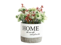 Vaso de Flores Artificiais Plantas Bonsai Falsas em Vaso de Metal para Casa Casamento Escritório NEVEANCE