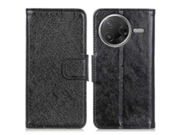 Capa Tipo Carteira Para Xiaomi Poco F7 Pro 5g / Redmi K80 5g / F7 Ultra 5g / Redmi K80 Pro 5g, Capa De Celular Em Couro Rachado Com Textura Napa, Pret