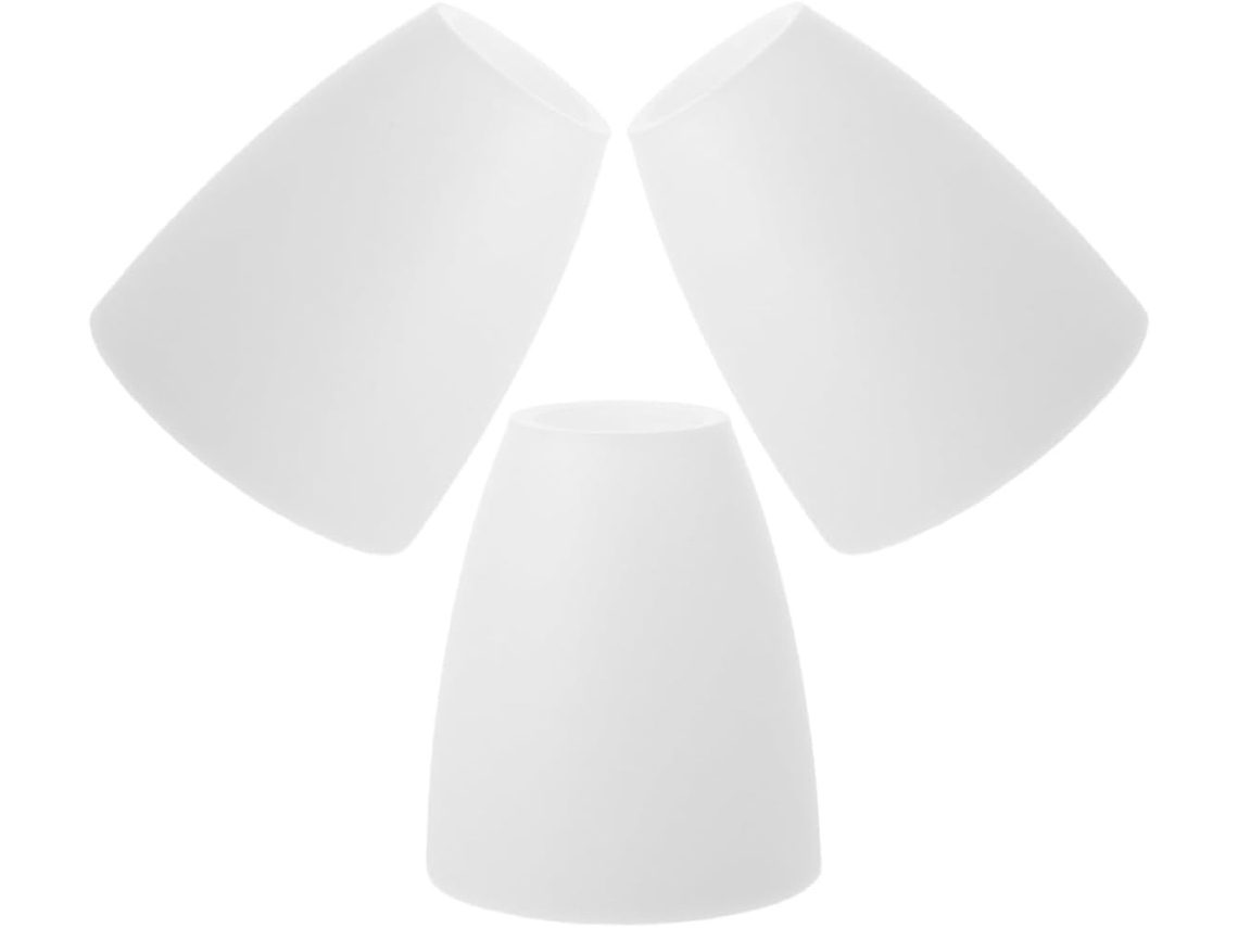 Conjunto De 3 Abajures Decorativos De Plástico Branco