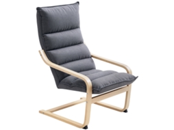 Poltrona De Sala De Estar Moderna Com Encosto Alto Apoio Para Os Braços E Pés De Madeira Estofada Em Veludo 67x83x105 Cm Cinzento
