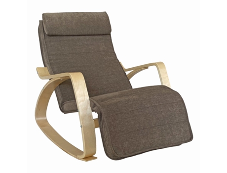 Cadeira de Balanço Estofada Marrom WE HOME 67x130x94cm