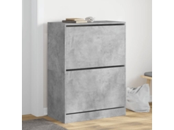 Vidaxl Sapateira C/ 2 Gavetas Articuladas 80x42x108 Cm Cinza Cimento