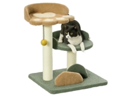 Árvore para Gatos com 2 Camas, Bola e Forro de Veludo, 43x39x52cm ESSÊNCIACASA