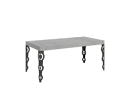 Mesa Extensível Karamay 200/460x90 Cm Concreto Pernas Antracite Itamoby