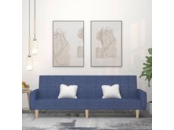 Vidaxl Sofá-cama De 2 Lugares Tecido Azul