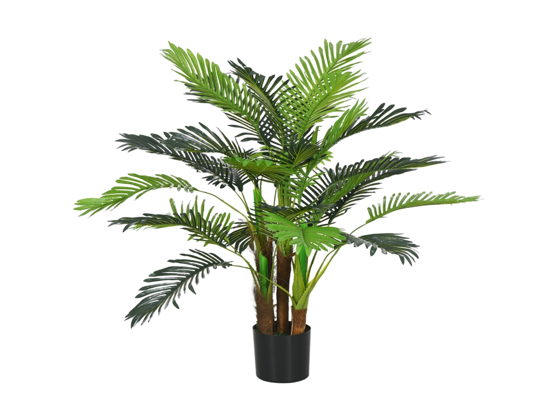 Palmeira Artificial 100cm 27 Ramos Interior Exterior Verde VELTRIX