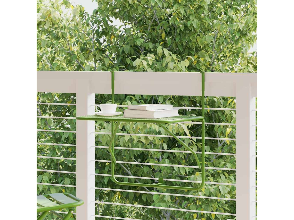 Vidaxl Mesa Para Varanda 60x40 Cm Aço Verde