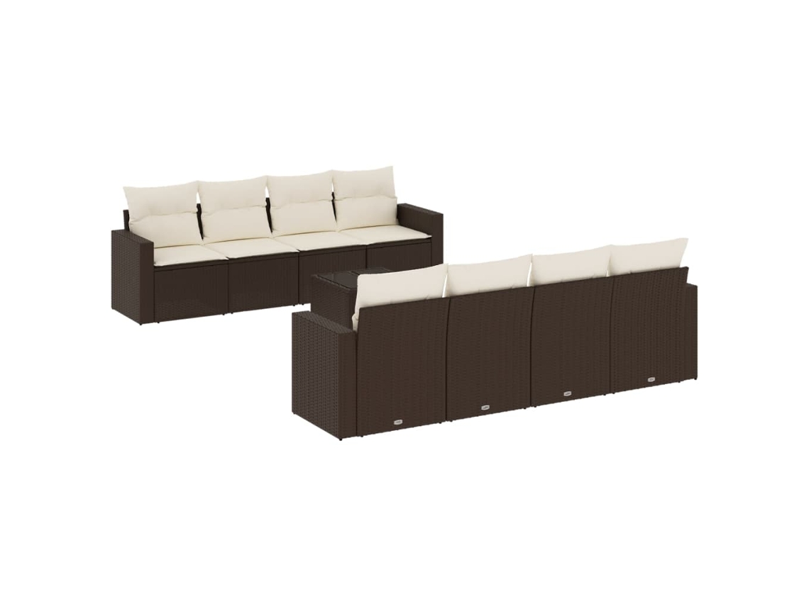Garden Sofa Set, Garden Sofa Sets Vidaxl Marrom Rattan / Vime (n/a)
