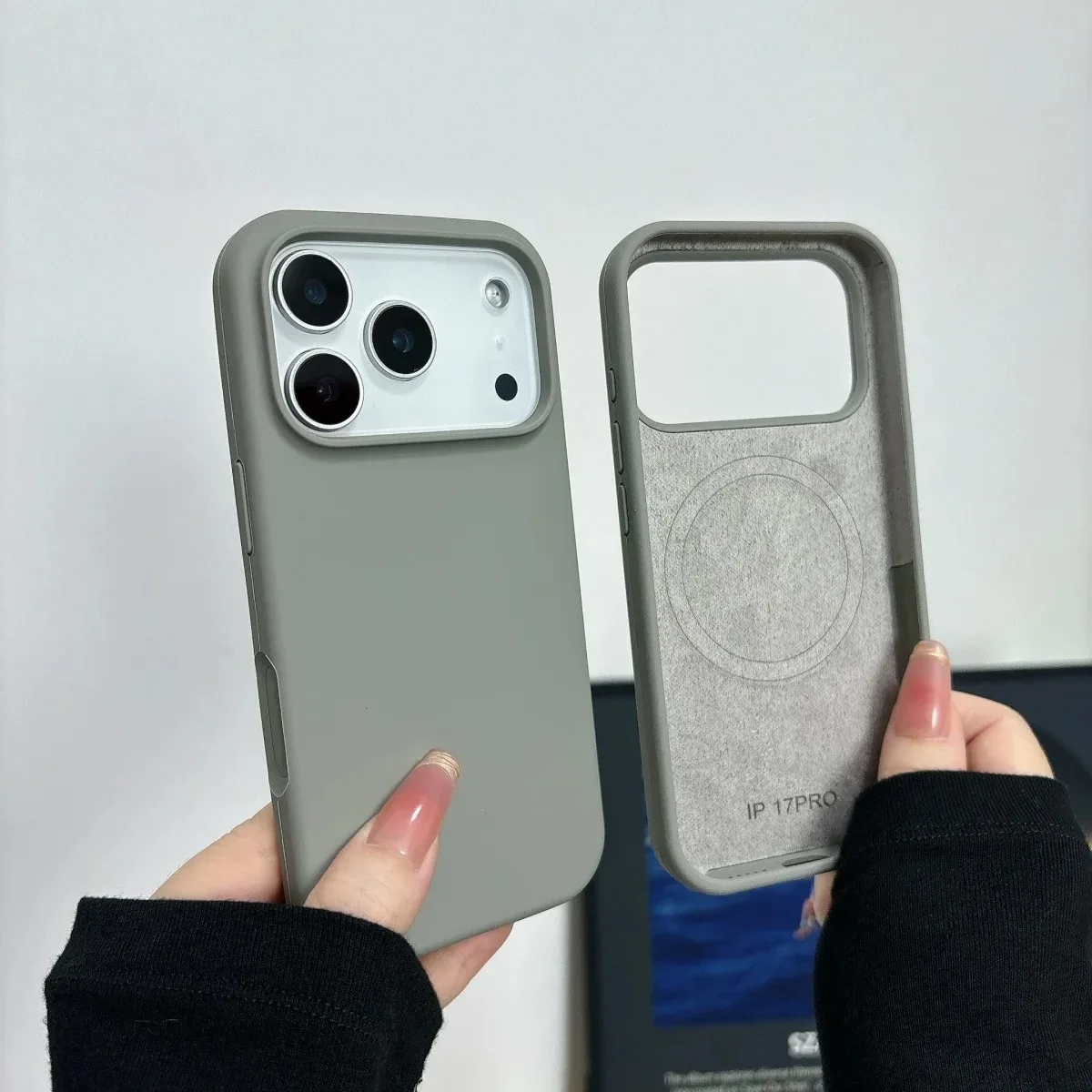 Capa Magsafe Original Em Silicone Líquido Para Iphone (iphone 17 Cinza).