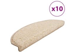 Conjunto de 10 Tapetes de Escada Creme Semicircular Grande MAISON EXCLUSIVE (65x21x4 cm)