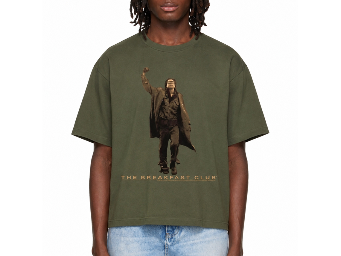 Rockinstone Breakfast Club Movie Vintage Guy Solid Military Green Adult T-shirt Size:xl