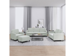 Vidaxl 4 Pcs Conjunto De Sofás Veludo Cinzento-claro