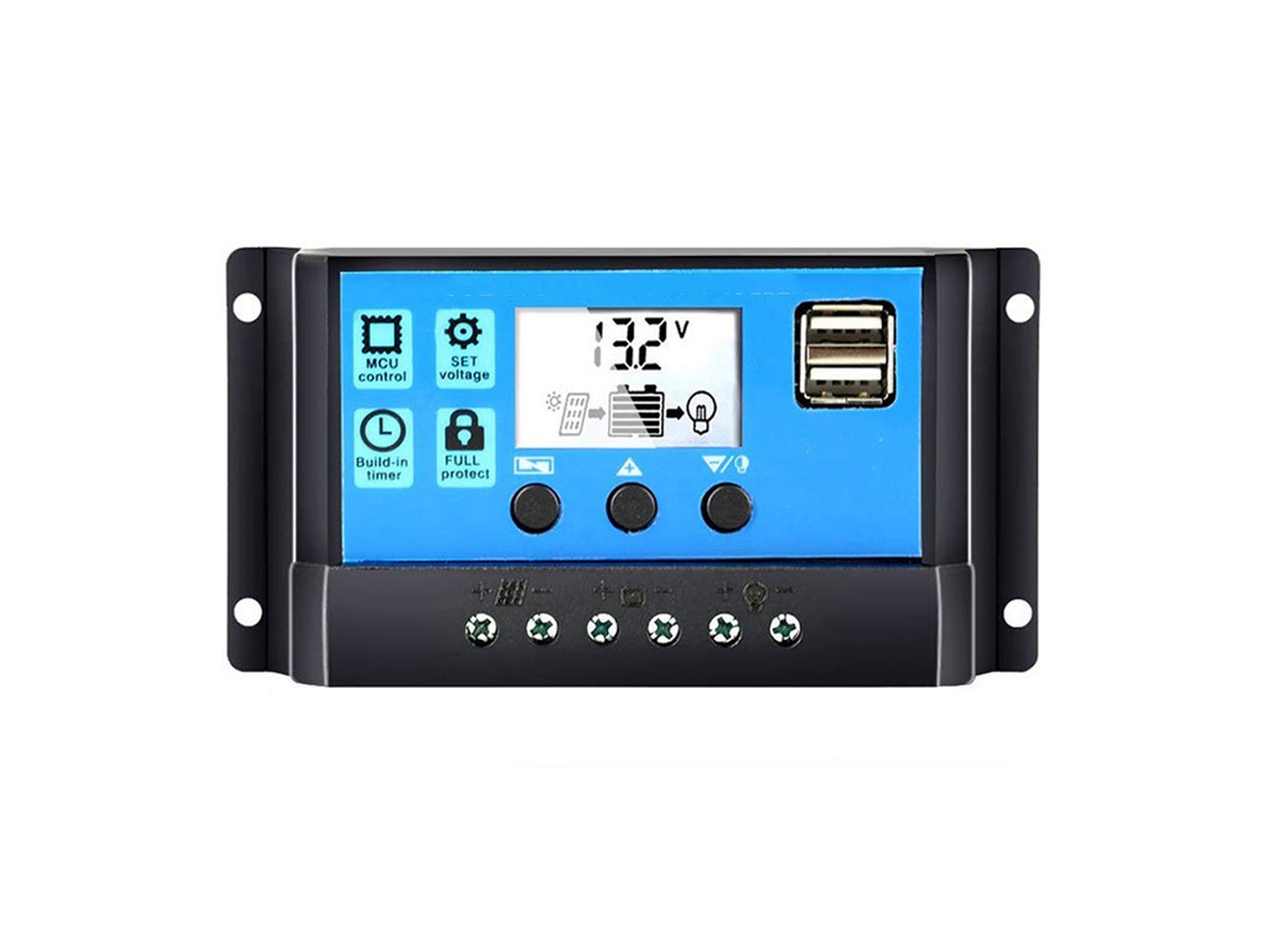 Hkj regulador de Carga Solar Universal 12v/24v Auto Con Dual Usb para Diy Panel Solar Batería