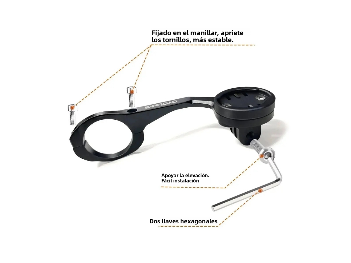 Suporte Para Ciclocomputador Em Liga De Alumínio (preto) - Compatível Com Xoss, Igpsport, Bryton