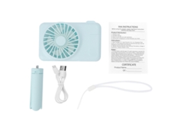 Ventilador Portátil Usb Recarregável Azul