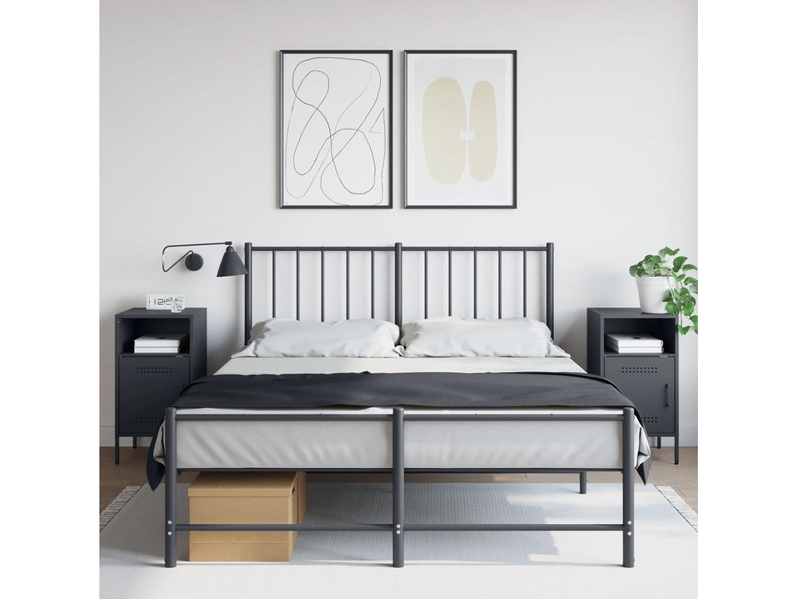 Vidaxl Mesas De Cabeceira 2 Pcs 36x39x68 Cm Aço Antracite