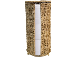 Suporte De Papel Higiênico Independente, Feito À Mão Em Fibra Natural Com Tampa