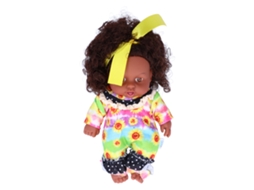 Ats boneca Menina Africana Simulada Bebê Brinquedo para Crianças Bebês Presente Aniversário 25cm Q8 053c