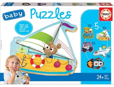 Puzzle EDUCA Bebé: Veículos 2 (Idade Mínima Recomendada: 2 Anos - 25 Peças)
