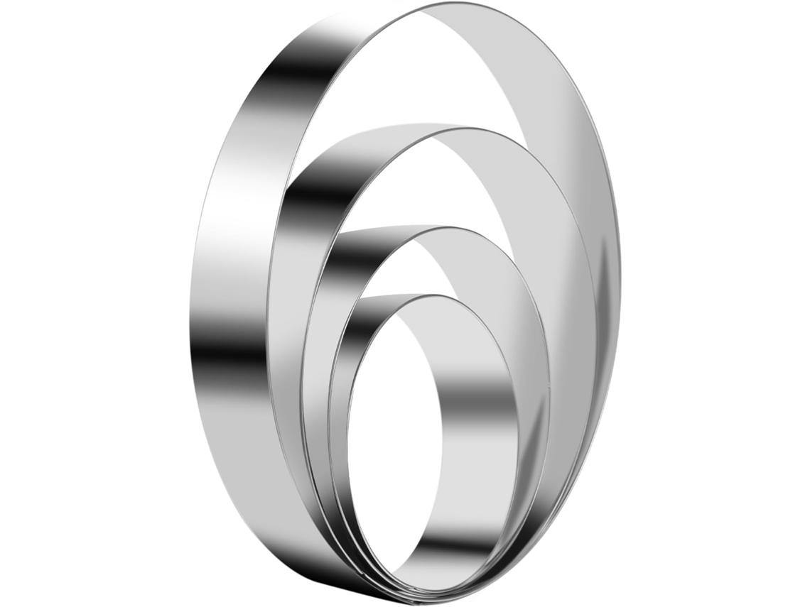 Conjunto De 4 Cortadores Redondos - Aço Inox - 15/12/9,5/7,5 Cm - Prateados