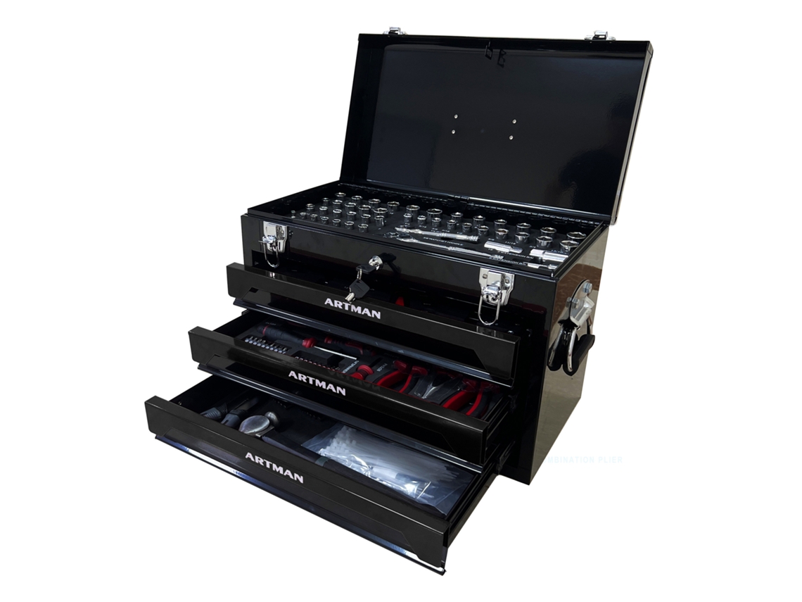 Caixa Argila Portátil 3 Camadas 4 Compartimentos Preto VELTRIX