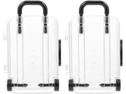 Conjunto De 2 Mini Malas De Joias Em Plástico Transparente