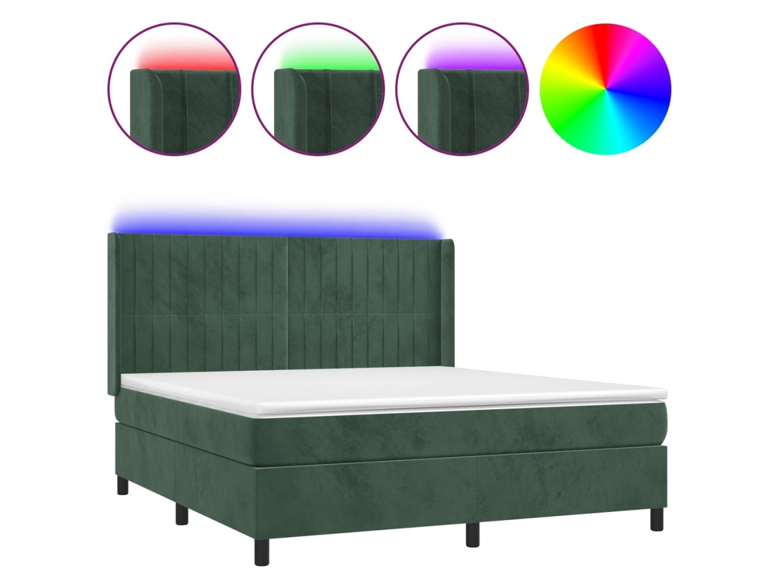Box Spring Bed, Box Spring Beds Vidaxl Verde Veludo (180 X 200 Cm)