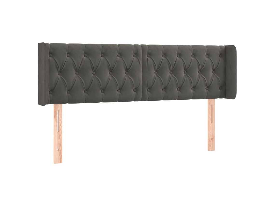 Headboard, Headboards Vidaxl Cinzeto Veludo (147 X 16 X 78/88 Cm)
