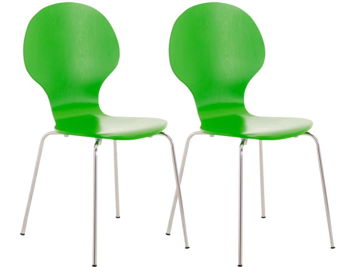 2x cadeira empilhável ergonómica DIEGO verde CLP