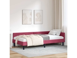 Vidaxl Estrutura De Cama De Canto Vinho Vermelho 90 Cm X 200 Cm Veludo