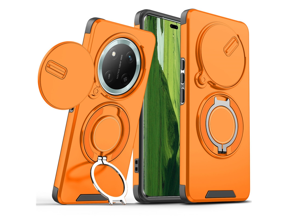 Capa PANOONA para Honor 400 Lite com Lente Deslizante Proteção Extra para Câmera e Anticair Laranja