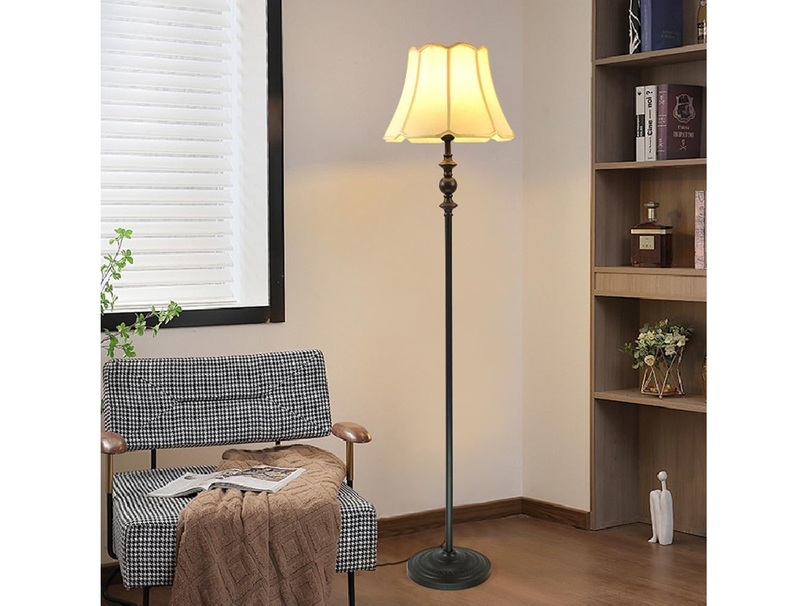 Luminária De Chão Tradicional Para Sala Estar, Luminária De Chão Antiga 168cm, Luminária Alta Vintage Com 3 Temperaturas