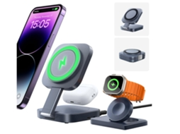 Estação De Carregamento Sem Fio 3 Em 1 Para Iphone Apple Watch Travel Estação Doca De Carregamento Sem Fio Iphone Night Stand (preto)