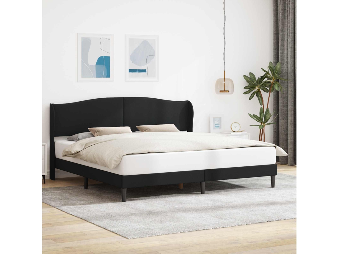 Vidaxl Estrutura Da Cama Preto 180 X 200 Cm Couro Sintético