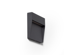 Baliza De Parede Exterior Led 3w Com Cct Selecionável, Em Alumínio, Superfície Quadrada, Jade Preto