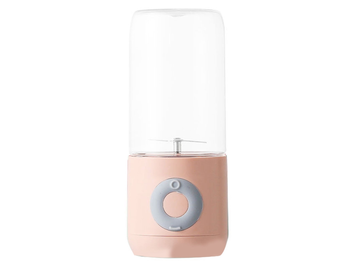 Liquidificador espremedor portátil 6 lâminas USB recarregável xícara de suco rosa | S/MARCA