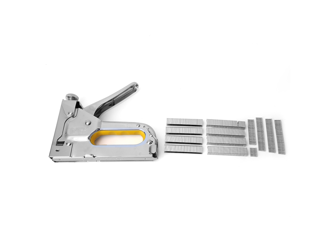 Pistola De Grampos Manual De Aço Liga 3 Em 1 Com Grampos Porta, T E U Para Embalagem, Móveis E Carpintaria (prata)