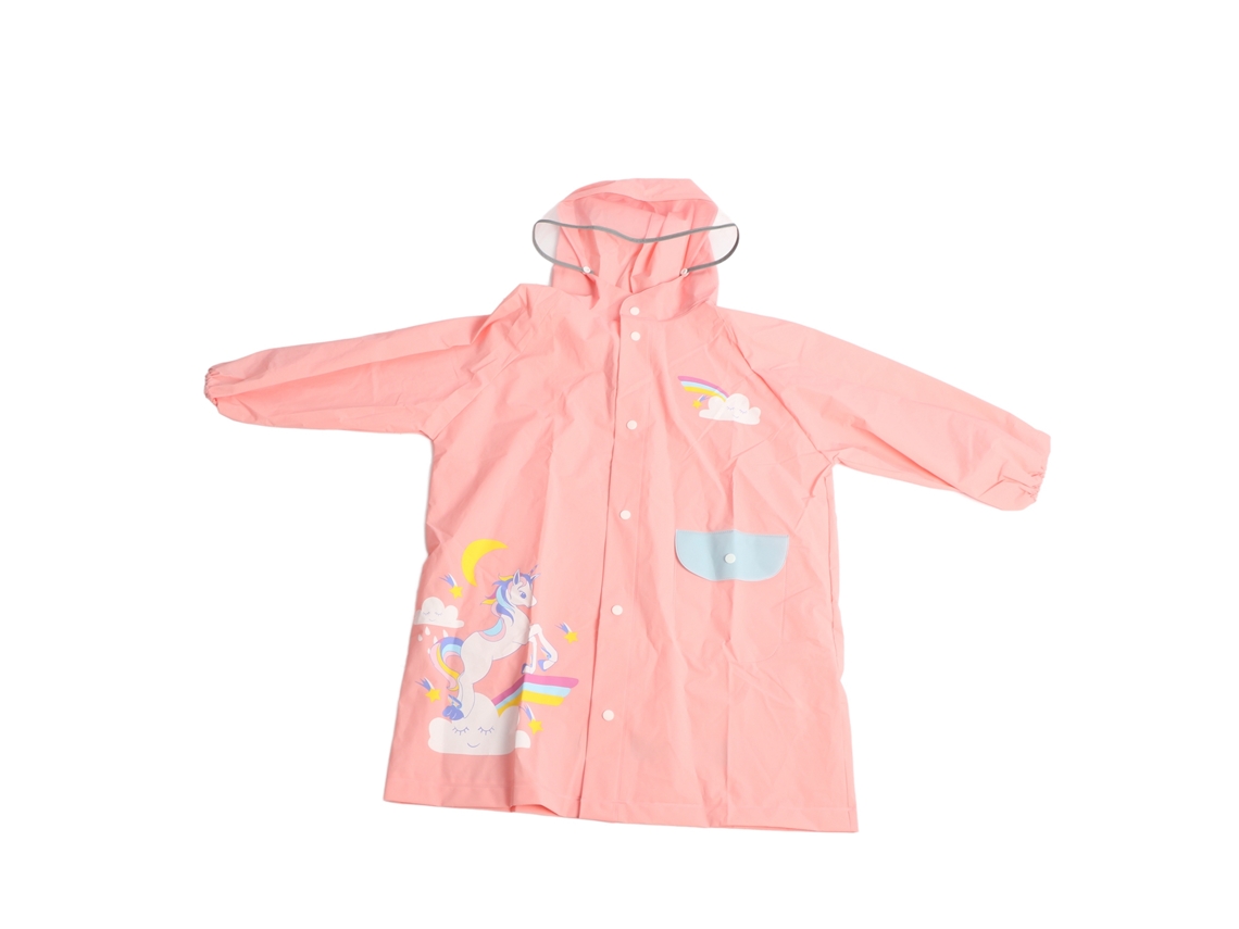 Capa de Chuva Infantil Reutilizável com Capa para Mochila Eva Rosa | S/MARCA