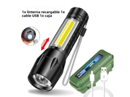 Mini Lanterna Led Portátil Recarregável Com Função De Zoom E 3 Modos De Iluminação.