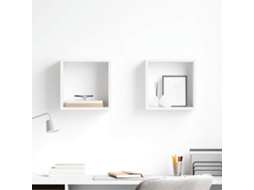 Vidaxl Prateleiras De Parede Em Forma De Cubo 2 Pcs 30x15x30cm Branco