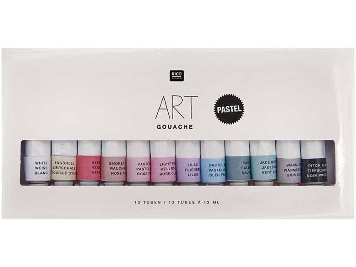 Conjunto de Tinta Guache Cores Pastéis RICO DESIGN (12 x 12 ml)